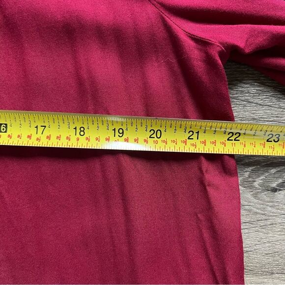 Soft Surroundings Maroon Red Lithonia Blouse Top  Crochet Knit Women's sz Large - Picture 8 of 9